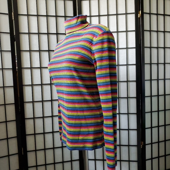 Jones New York Sport Rainbow Turtleneck Size Large - Picture 8 of 11